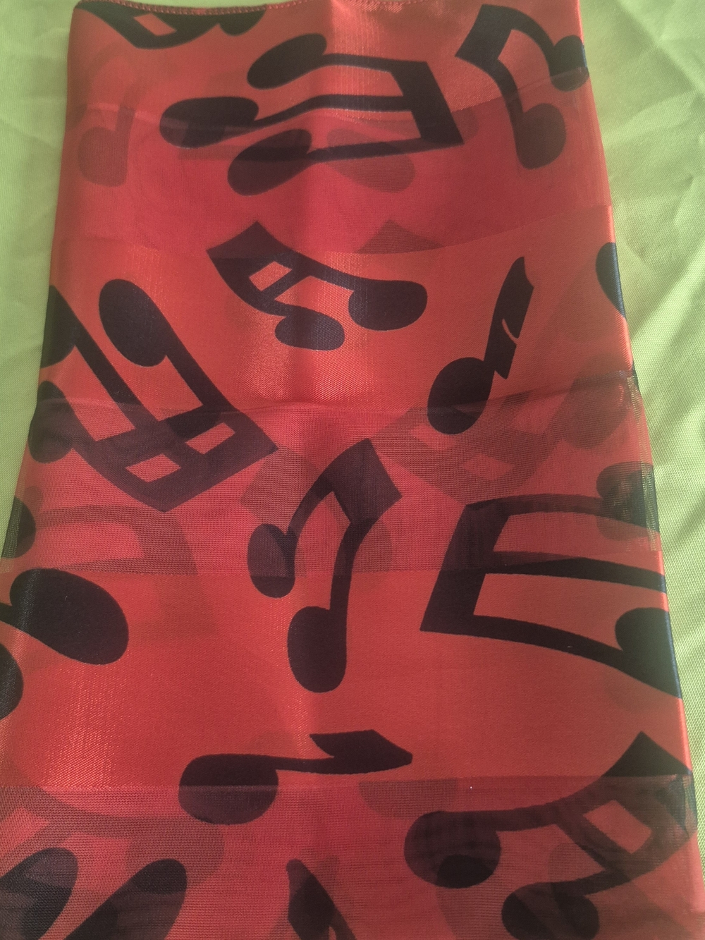 Red Music Note Scarf